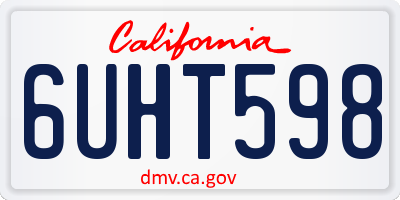 CA license plate 6UHT598