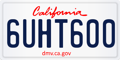 CA license plate 6UHT600
