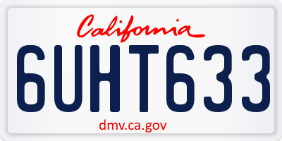 CA license plate 6UHT633