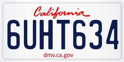 CA license plate 6UHT634