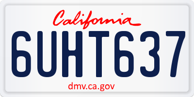 CA license plate 6UHT637