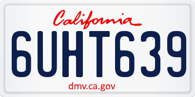 CA license plate 6UHT639