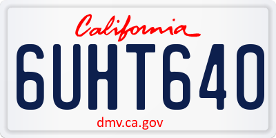 CA license plate 6UHT640