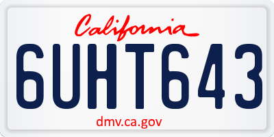 CA license plate 6UHT643