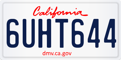 CA license plate 6UHT644