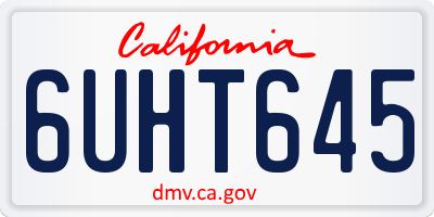 CA license plate 6UHT645
