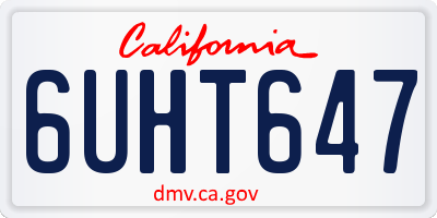 CA license plate 6UHT647