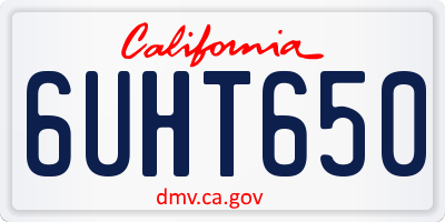 CA license plate 6UHT650
