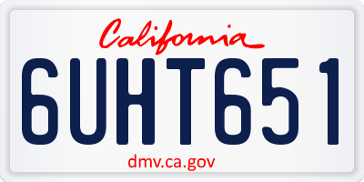 CA license plate 6UHT651