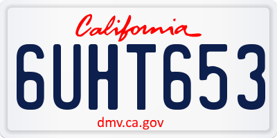 CA license plate 6UHT653