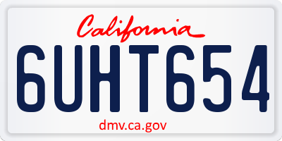 CA license plate 6UHT654