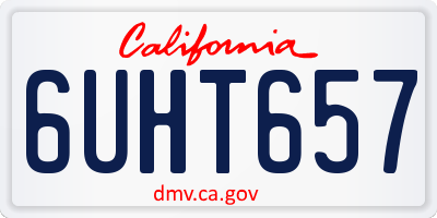 CA license plate 6UHT657