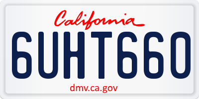 CA license plate 6UHT660