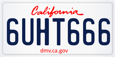 CA license plate 6UHT666