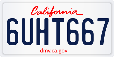 CA license plate 6UHT667