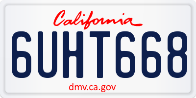CA license plate 6UHT668