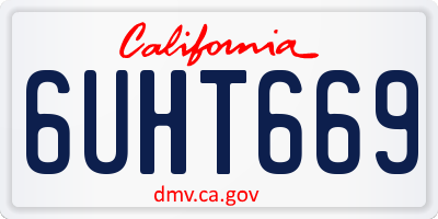 CA license plate 6UHT669
