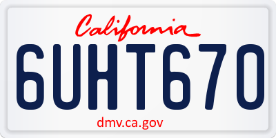CA license plate 6UHT670