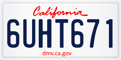 CA license plate 6UHT671