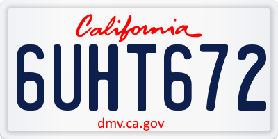 CA license plate 6UHT672