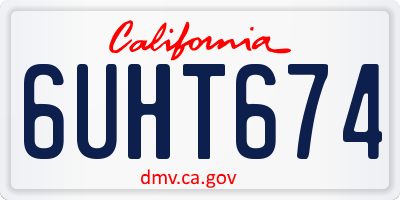 CA license plate 6UHT674