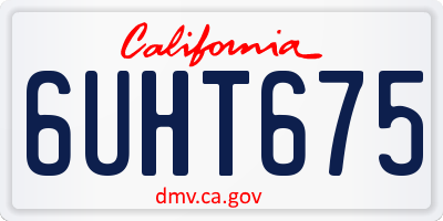 CA license plate 6UHT675