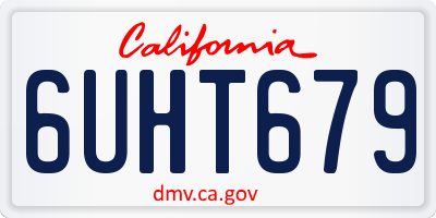 CA license plate 6UHT679