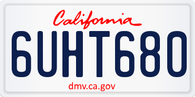 CA license plate 6UHT680