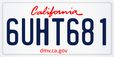 CA license plate 6UHT681