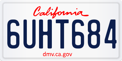 CA license plate 6UHT684