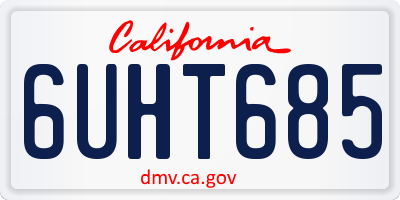 CA license plate 6UHT685