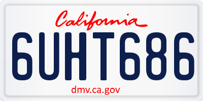 CA license plate 6UHT686