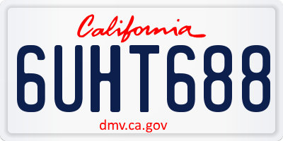 CA license plate 6UHT688