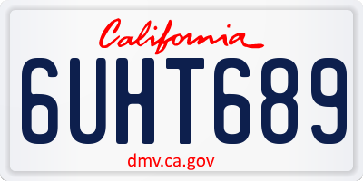 CA license plate 6UHT689