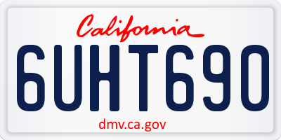CA license plate 6UHT690