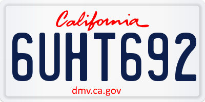 CA license plate 6UHT692