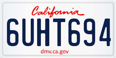 CA license plate 6UHT694