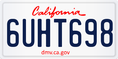 CA license plate 6UHT698
