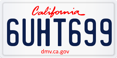 CA license plate 6UHT699