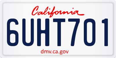 CA license plate 6UHT701