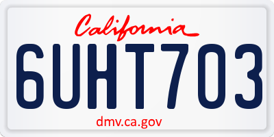 CA license plate 6UHT703