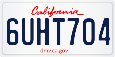 CA license plate 6UHT704