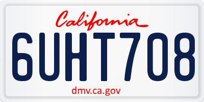 CA license plate 6UHT708