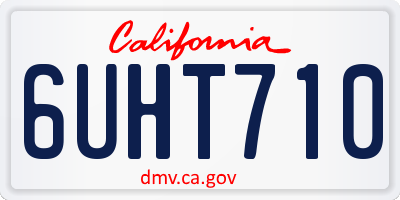 CA license plate 6UHT710