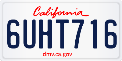 CA license plate 6UHT716