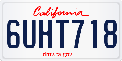 CA license plate 6UHT718