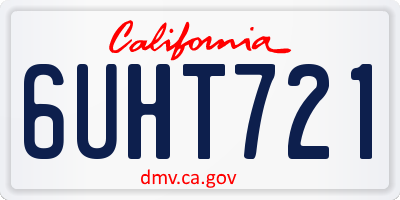 CA license plate 6UHT721