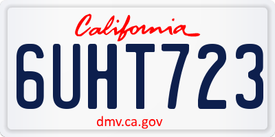 CA license plate 6UHT723