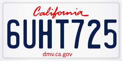 CA license plate 6UHT725