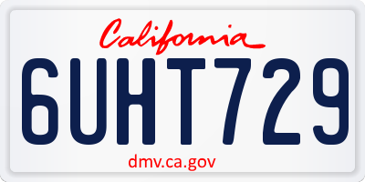 CA license plate 6UHT729